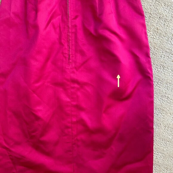 Vtg 50s Ceil Chapman Stunning Red Pink Satin Fitted Sheath Retro Cocktail Dress - Picture 13 of 13